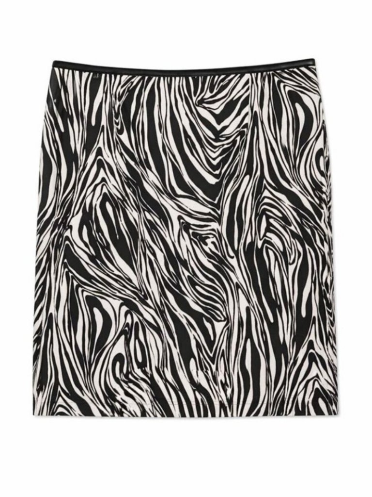 Willi Smith Black & White Pencil Skirt